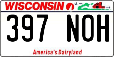 WI license plate 397NOH