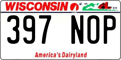 WI license plate 397NOP