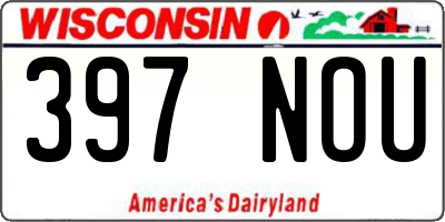 WI license plate 397NOU