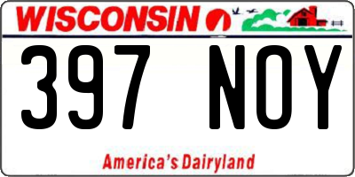 WI license plate 397NOY