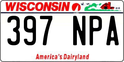 WI license plate 397NPA