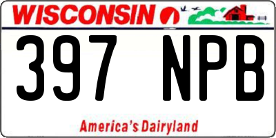 WI license plate 397NPB