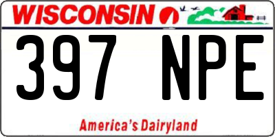 WI license plate 397NPE