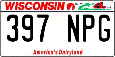 WI license plate 397NPG