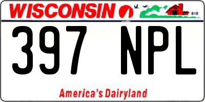 WI license plate 397NPL