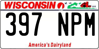 WI license plate 397NPM