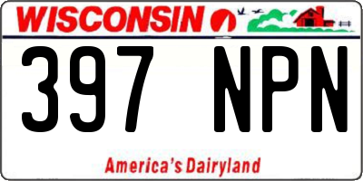 WI license plate 397NPN