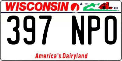 WI license plate 397NPO