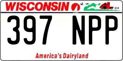 WI license plate 397NPP