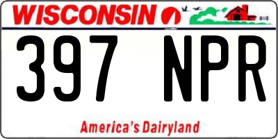 WI license plate 397NPR