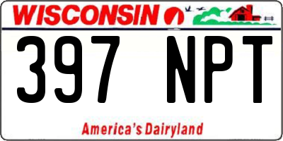 WI license plate 397NPT