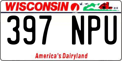 WI license plate 397NPU