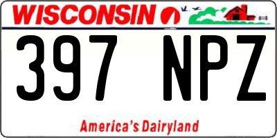 WI license plate 397NPZ