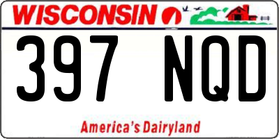 WI license plate 397NQD