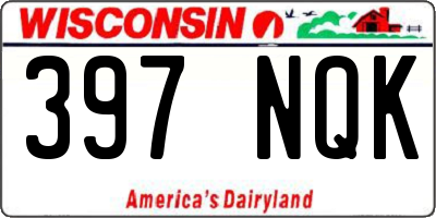 WI license plate 397NQK