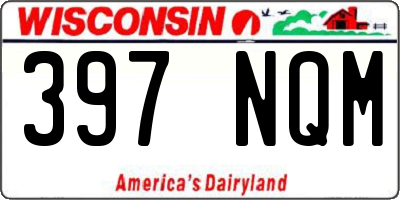 WI license plate 397NQM