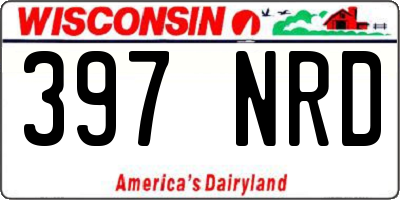 WI license plate 397NRD