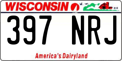 WI license plate 397NRJ