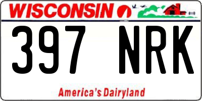 WI license plate 397NRK