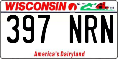 WI license plate 397NRN