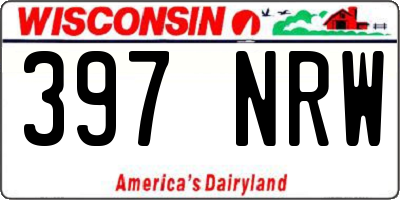 WI license plate 397NRW