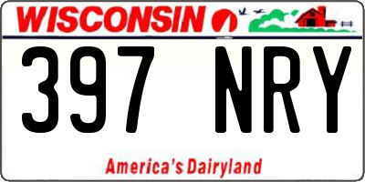 WI license plate 397NRY