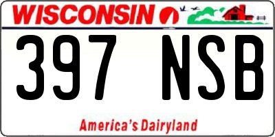 WI license plate 397NSB