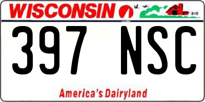 WI license plate 397NSC