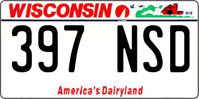 WI license plate 397NSD