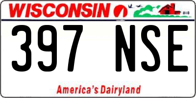 WI license plate 397NSE
