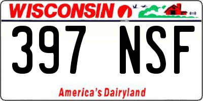 WI license plate 397NSF