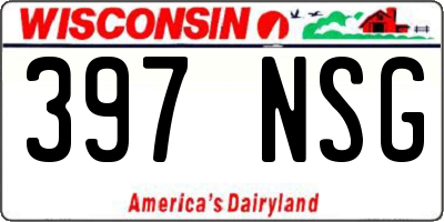WI license plate 397NSG