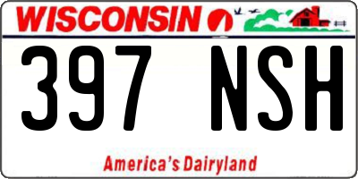 WI license plate 397NSH