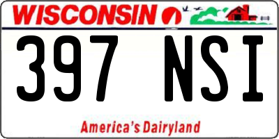 WI license plate 397NSI