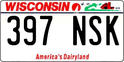 WI license plate 397NSK