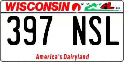 WI license plate 397NSL