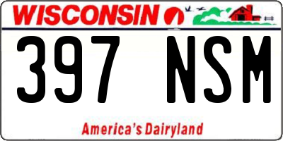 WI license plate 397NSM