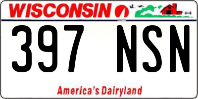 WI license plate 397NSN