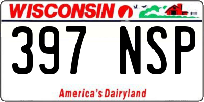 WI license plate 397NSP