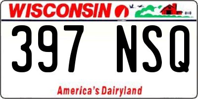 WI license plate 397NSQ