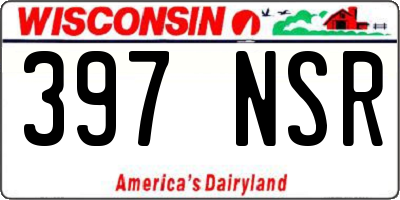WI license plate 397NSR