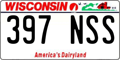 WI license plate 397NSS