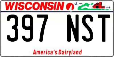 WI license plate 397NST
