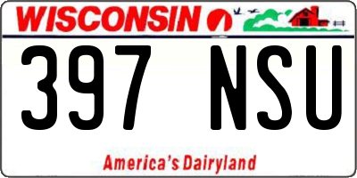 WI license plate 397NSU