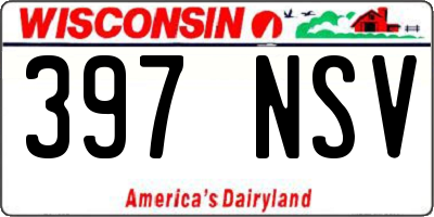 WI license plate 397NSV