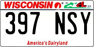 WI license plate 397NSY