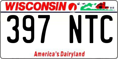 WI license plate 397NTC