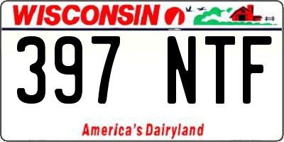 WI license plate 397NTF