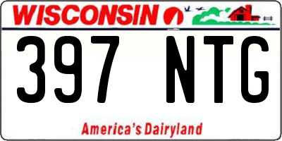 WI license plate 397NTG