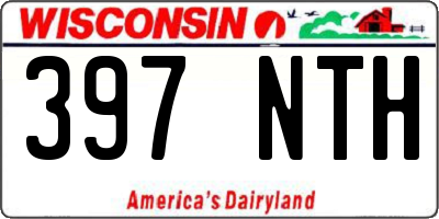 WI license plate 397NTH